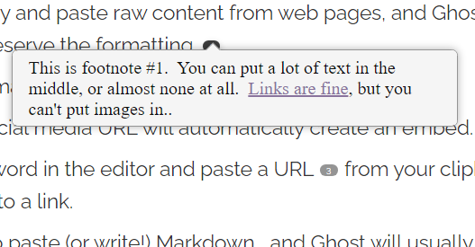 Image showing the footnotes nicely formatted in the published Ghost post.